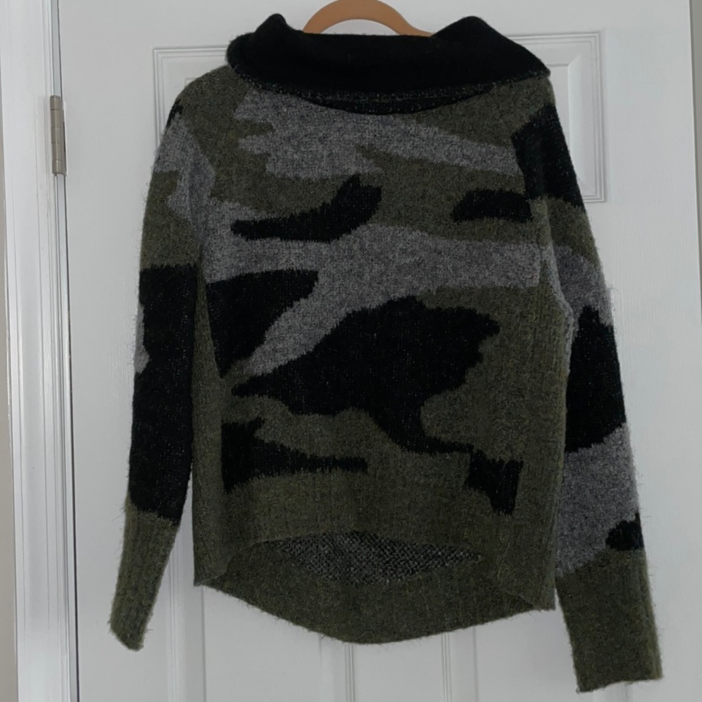 Aqua camo sweater. Size medium